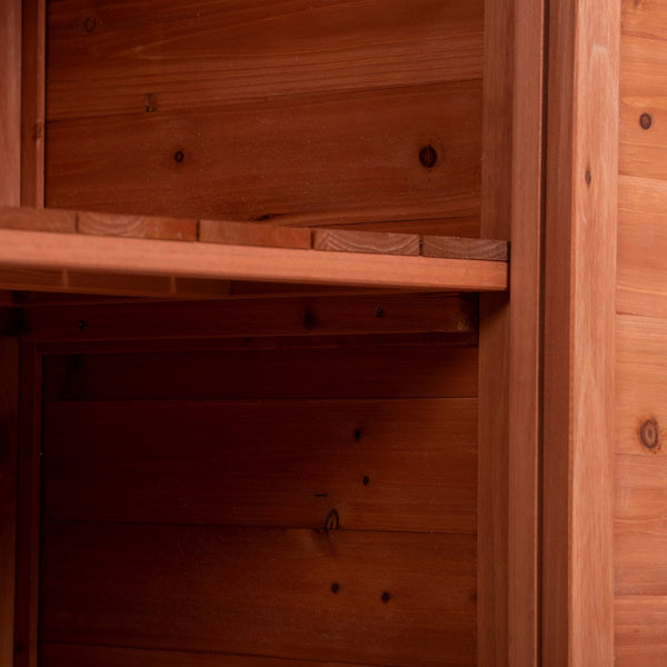 English Elm TOPMAX Outdoor Potting Bench 39" Rustic Fir Wood Workstation with Galvanized Top, 2-Tier Storage Hooks WF285324AAA