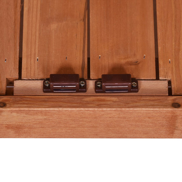 English Elm TOPMAX Outdoor Potting Bench 39" Rustic Fir Wood Workstation with Galvanized Top, 2-Tier Storage Hooks WF285324AAA