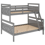 Hearth and Haven Moda Twin over Full Bunk Bed with Ladder and Safety Guardrail, Grey