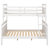 Hearth and Haven Moda Twin over Full Bunk Bed with Ladder and Safety Guardrail, White