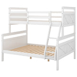 Hearth and Haven Moda Twin over Full Bunk Bed with Ladder and Safety Guardrail, White