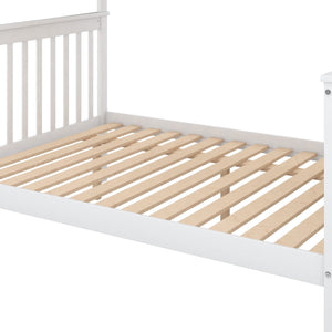English Elm Twin Pine Twin-Over-Full Bunk Bed with Trundle and Staircase Storage, Space-Saving Durable Design White GX000403AAK-1