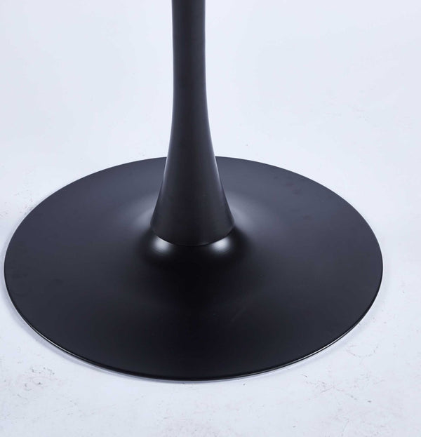 English Elm Special Matte Black Mdf Square Dining Table Compact Metal Base for Modern Interiors W23439336