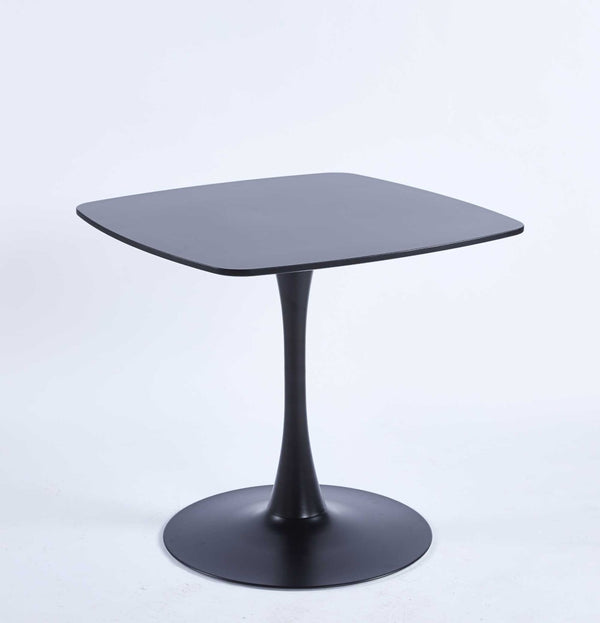 English Elm Special Matte Black Mdf Square Dining Table Compact Metal Base for Modern Interiors W23439336