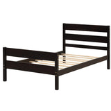 Hearth and Haven Ethereala Twin Bed with Ladder Headboard and Footboard, Espresso W50440500