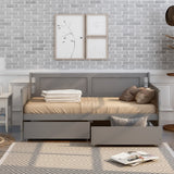 Hearth and Haven Aurascape Twin Size Daybed with 2 Storage Drawers, Grey W50426286