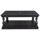 English Elm Rustic Floor Shelf Coffee Table With Storage,Solid Pine Wood (As Same As Wf287269Aab)