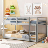 Hearth and Haven Zephyra Twin over Twin Floor Bunk Bed, Grey W50437208