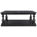 English Elm Rustic Floor Shelf Coffee Table With Storage,Solid Pine Wood (As Same As Wf287269Aab)