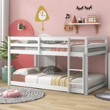 Hearth and Haven Zephyra Twin over Twin Floor Bunk Bed, White W50437209