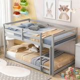 Hearth and Haven Zephyra Twin over Twin Floor Bunk Bed, Grey W50437208