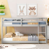 Hearth and Haven Zephyra Twin over Twin Floor Bunk Bed, Grey W50437208