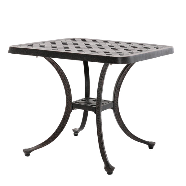English Elm Aluminium Bronze Cast Table – Sleek Lightweight Aluminium Design, Durable Outdoor Indoor Accent 20" x 20" W640P145840