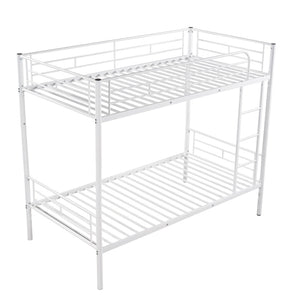 English Elm Twin Over Steel Bunk Bed Convertible Chrome Frame for Kids Shared Rooms MF291663AAK