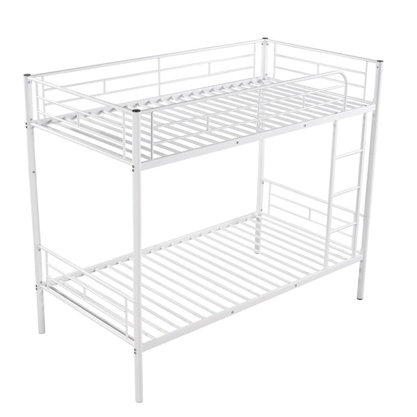 English Elm Twin Over Steel Bunk Bed Convertible Chrome Frame for Kids Shared Rooms MF291663AAK
