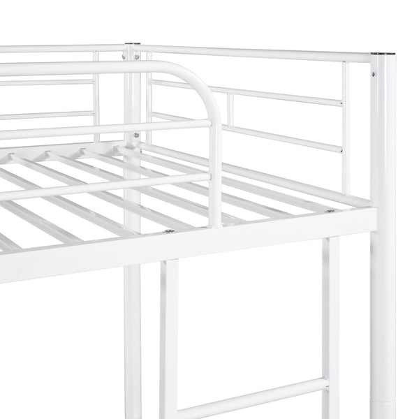 English Elm Twin Over Steel Bunk Bed Convertible Chrome Frame for Kids Shared Rooms MF291663AAK