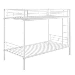 English Elm Twin Over Steel Bunk Bed Convertible Chrome Frame for Kids Shared Rooms MF291663AAK