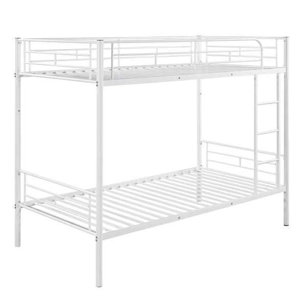 English Elm Twin Over Steel Bunk Bed Convertible Chrome Frame for Kids Shared Rooms MF291663AAK