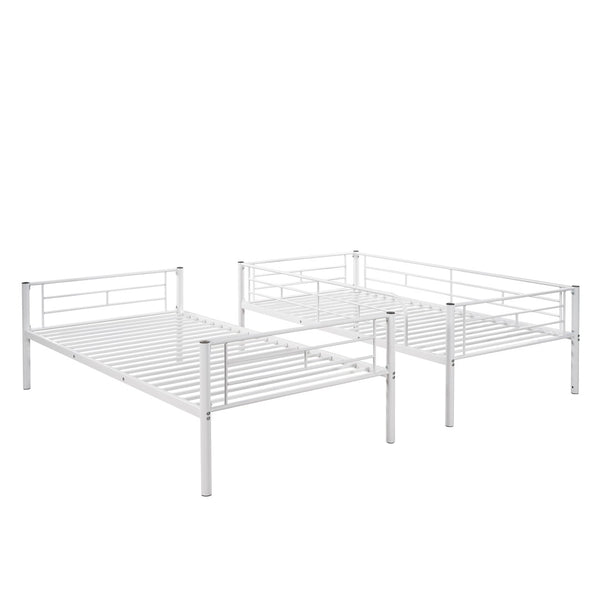 English Elm Twin Over Steel Bunk Bed Convertible Chrome Frame for Kids Shared Rooms MF291663AAK