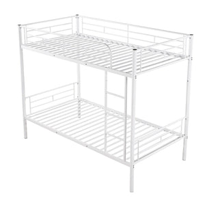 English Elm Twin Over Steel Bunk Bed Convertible Chrome Frame for Kids Shared Rooms MF291663AAK