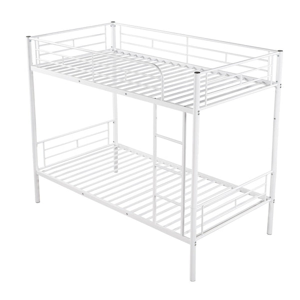 English Elm Twin Over Steel Bunk Bed Convertible Chrome Frame for Kids Shared Rooms MF291663AAK