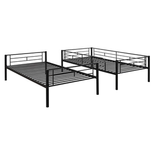 English Elm Twin Over Steel Bunk Bed Convertible Chrome Frame for Kids Shared Rooms MF291663AAB