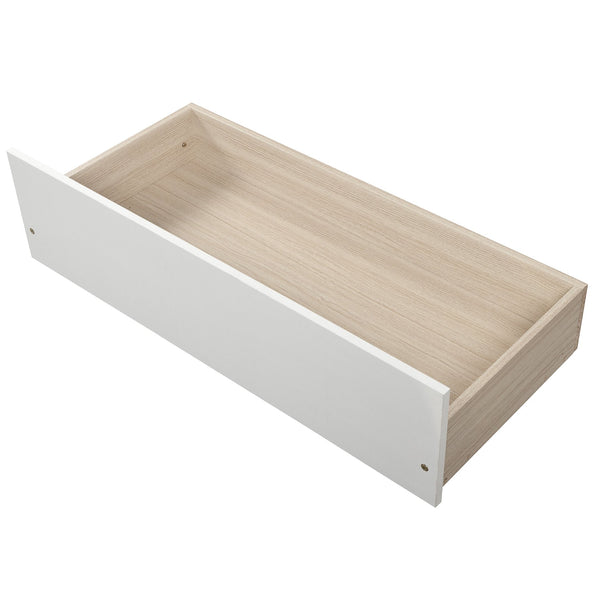 English Elm Full Full over Full Bunk Bed with Built-In Drawers & Deep Storage, Sturdy Pine Frame for Families White SM000113AAK-1