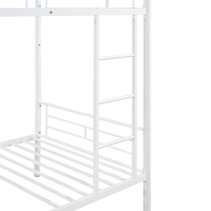 English Elm Twin Over Steel Bunk Bed Convertible Chrome Frame for Kids Shared Rooms MF291663AAK