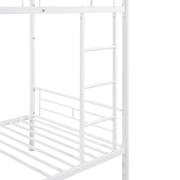English Elm Twin Over Steel Bunk Bed Convertible Chrome Frame for Kids Shared Rooms MF291663AAK