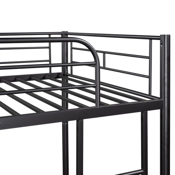English Elm Twin Over Steel Bunk Bed Convertible Chrome Frame for Kids Shared Rooms MF291663AAB