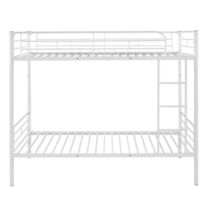 English Elm Twin Over Steel Bunk Bed Convertible Chrome Frame for Kids Shared Rooms MF291663AAK