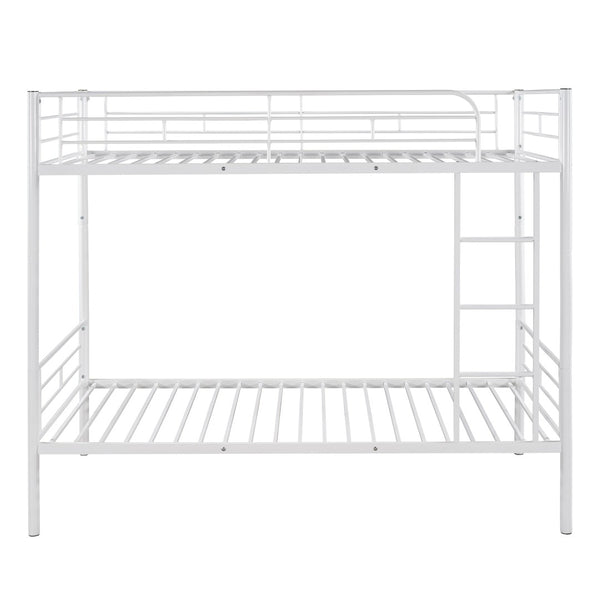 English Elm Twin Over Steel Bunk Bed Convertible Chrome Frame for Kids Shared Rooms MF291663AAK