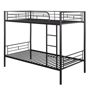 English Elm Twin Over Steel Bunk Bed Convertible Chrome Frame for Kids Shared Rooms MF291663AAB