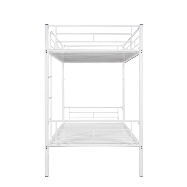 English Elm Twin Over Steel Bunk Bed Convertible Chrome Frame for Kids Shared Rooms MF291663AAK