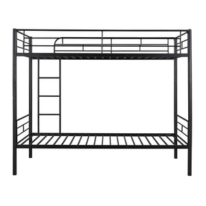 English Elm Twin Over Steel Bunk Bed Convertible Chrome Frame for Kids Shared Rooms MF291663AAB