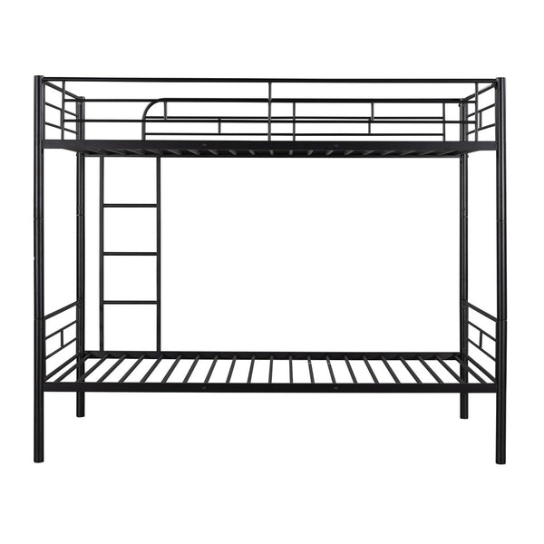 English Elm Twin Over Steel Bunk Bed Convertible Chrome Frame for Kids Shared Rooms MF291663AAB