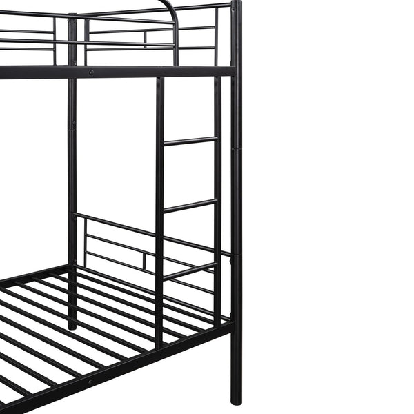 English Elm Twin Over Steel Bunk Bed Convertible Chrome Frame for Kids Shared Rooms MF291663AAB