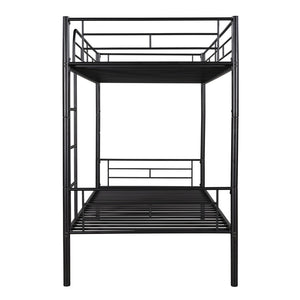 English Elm Twin Over Steel Bunk Bed Convertible Chrome Frame for Kids Shared Rooms MF291663AAB