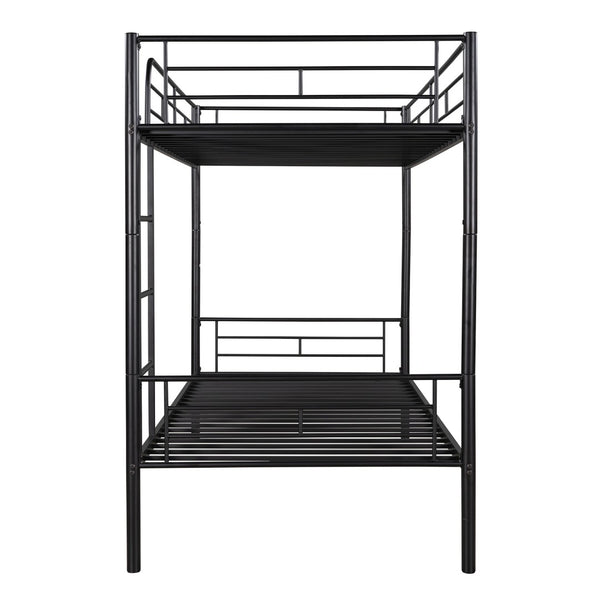 English Elm Twin Over Steel Bunk Bed Convertible Chrome Frame for Kids Shared Rooms MF291663AAB