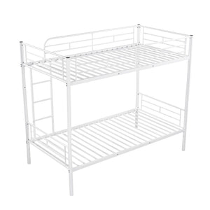 English Elm Twin Over Steel Bunk Bed Convertible Chrome Frame for Kids Shared Rooms MF291663AAK