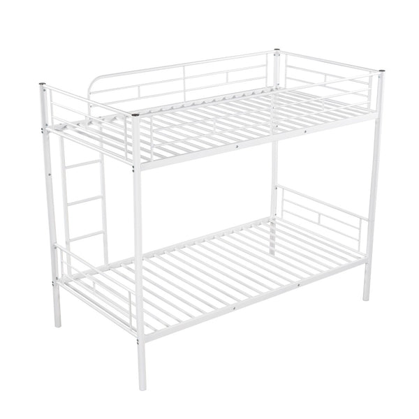 English Elm Twin Over Steel Bunk Bed Convertible Chrome Frame for Kids Shared Rooms MF291663AAK
