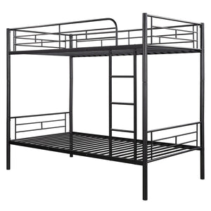 English Elm Twin Over Steel Bunk Bed Convertible Chrome Frame for Kids Shared Rooms MF291663AAB