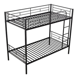 English Elm Twin Over Steel Bunk Bed Convertible Chrome Frame for Kids Shared Rooms MF291663AAB