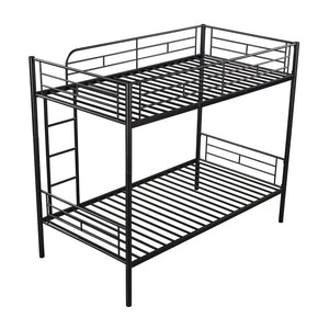 English Elm Twin Over Steel Bunk Bed Convertible Chrome Frame for Kids Shared Rooms MF291663AAB