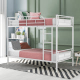 Hearth and Haven Barnaby Twin over Twin Metal Bunk Bed, White MF291663AAK