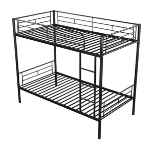 English Elm Twin Over Steel Bunk Bed Convertible Chrome Frame for Kids Shared Rooms MF291663AAB
