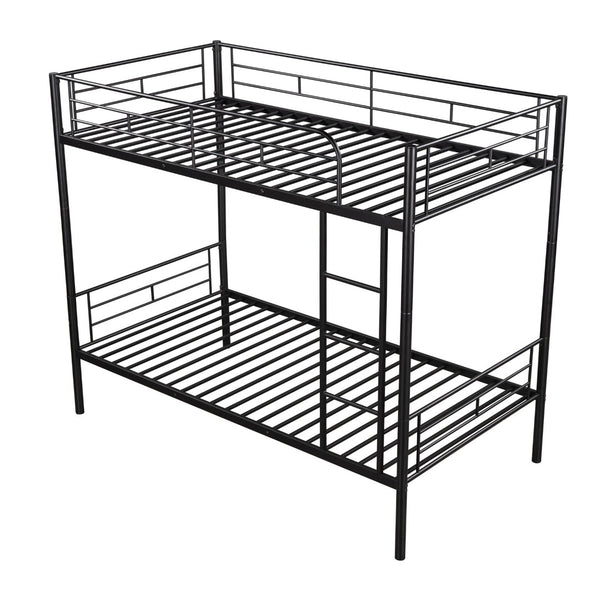 English Elm Twin Over Steel Bunk Bed Convertible Chrome Frame for Kids Shared Rooms MF291663AAB
