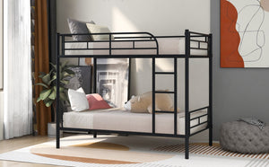 English Elm Twin Over Steel Bunk Bed Convertible Chrome Frame for Kids Shared Rooms MF291663AAB