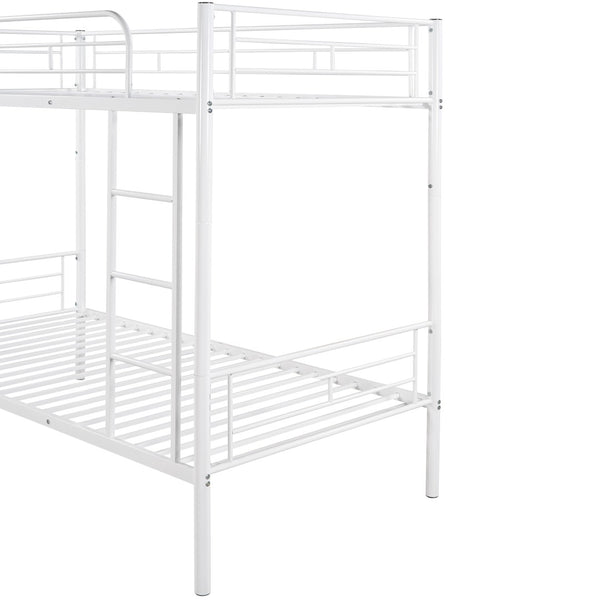 English Elm Twin Over Steel Bunk Bed Convertible Chrome Frame for Kids Shared Rooms MF291663AAK