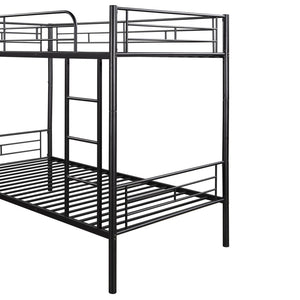 English Elm Twin Over Steel Bunk Bed Convertible Chrome Frame for Kids Shared Rooms MF291663AAB
